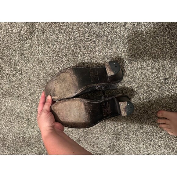 Bedstu Weathered Grey Round Toe Boho Leather Yell Ankle Booties - Picture 8 of 9